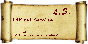 Létai Sarolta névjegykártya
