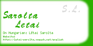 sarolta letai business card